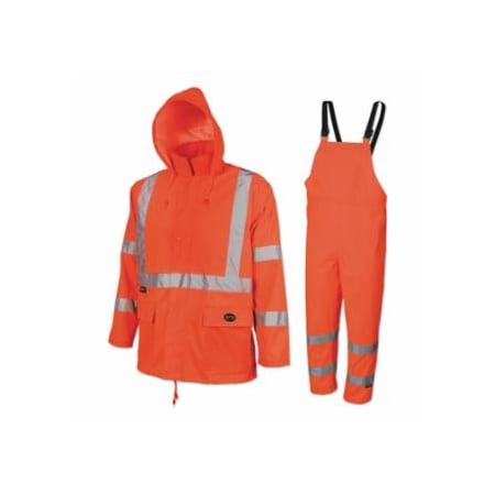 Pioneer 5618U/5619U 2-Piece HV 150D Oxford Poly/PVC Waterproof Suit, 4X-Large, Orange 852-V1080350U-4XL