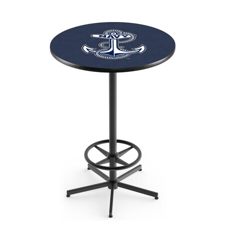 Holland Bar Stool Co 42" Black US Naval Academy NAVY Pub Table L216B4236USNavA