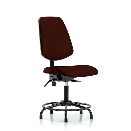 Blue Ridge Ergonomics Desk Chair No Arms, 18" to 23" Height, Vinyl, Burgundy BR-VDHCH-MB-RT-T0-A0-RG-8569