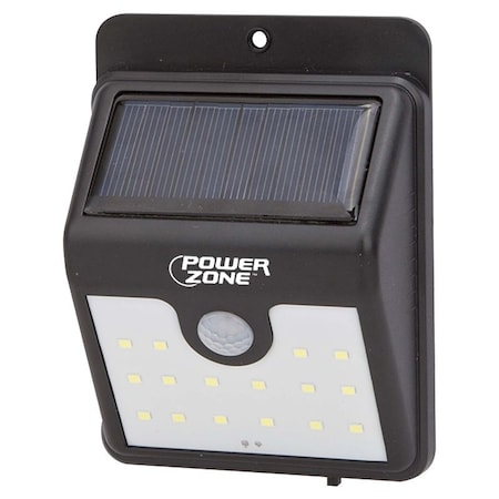 Powerzone Solar Powered Motion Sensor Wall Light, Lithium Battery, 16-Lamp, LED Lamp, ABS/PS Fixture, Black 12539