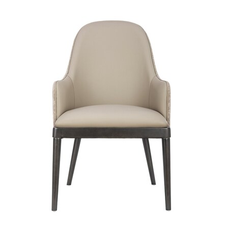 Manhattan Comfort Drew Wood Upholstered Armchair in Taupe DC1887-TP