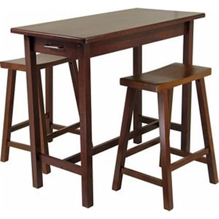 Doba-Bnt Three Piece Kitchen Island Set with Saddle Stools SA3941217