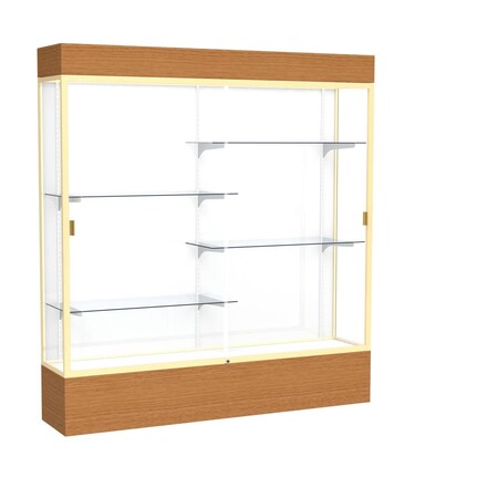 Ghent Lighted Floor Display Case 72x80x16, White, Champange 2176WB-GD-MK
