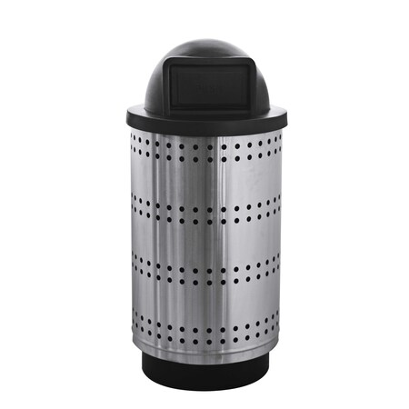Witt Industries Outdoor Decorative Stainless Steel Receptacle with Dome Top PC35P-SP1-DT