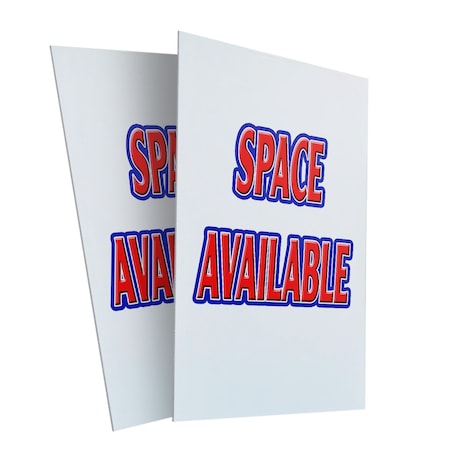 Signmission Space Available, Plastic Signs Only 24 Inch x 36 Inch, Corrugated Plastic, 2PK CSB-2436-2PACK-Space Available