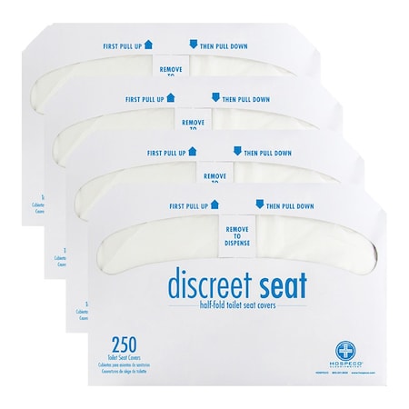 Hospeco Discreet Seat Toilet Seat Covers Half Fold - Case of 1000 DS-1000