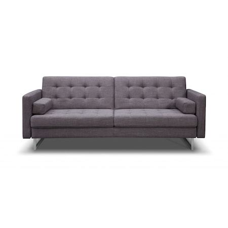 Homeroots 80" Gray Fabric Sofa With Silver Legs 372115