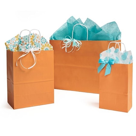Nashville Wraps Orange White Kraft Shopping Bag Assortment, 125PK ORWA