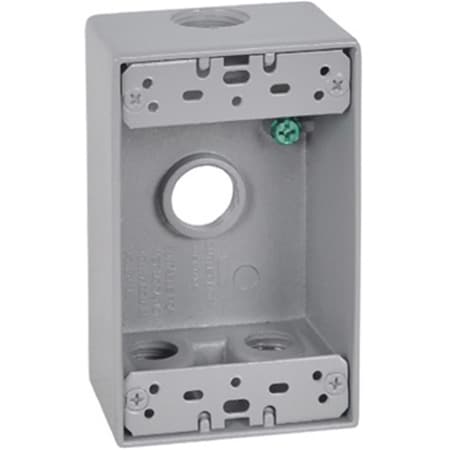 Evolve FSB50-4 1 Gang Rectangular Outlet Box With Four 0.5 in. Holes, Gray EV564643
