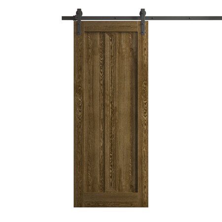 Sartodoors Modern Barn Door 36 x 96 inches, Ego 5006 Marble Oak, 6.6FT Rail Track Heavy Hardware Set, Solid EGO5006BD-B-DMR-3696