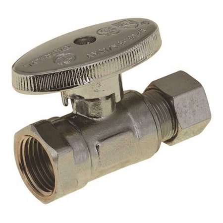 Premier 1/4 Turn Straight Stop, 3/8 in. IPS x 3/8 in. Compression, Lead Free Chrome NLT1331SRF