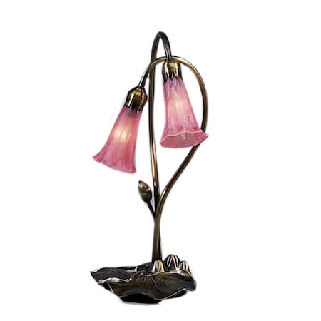 Meyda Lily 2 Light Accent Lamp with Shades - Pink 14110