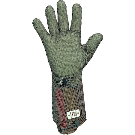 Workhorse Metal Mesh Hand Protection Gloves with Claw Hook Closure, 7.5-Inch Extended Cuff 1580-XL