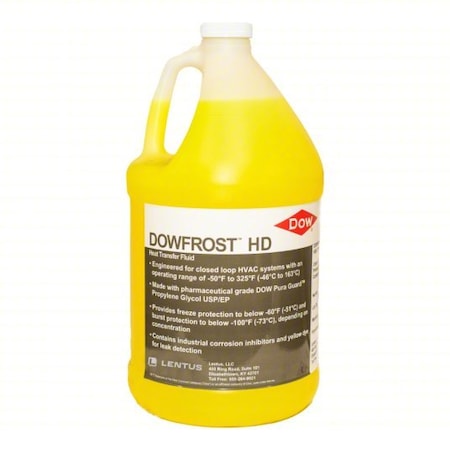 Dowfrost Freeze Protectant, Yellow, 1 gal, Bottle 9992158