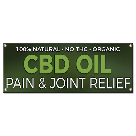 Signmission CBD Oil Pain & Joint Relief, 18 Inch x 48 Inch, Banner B-30032