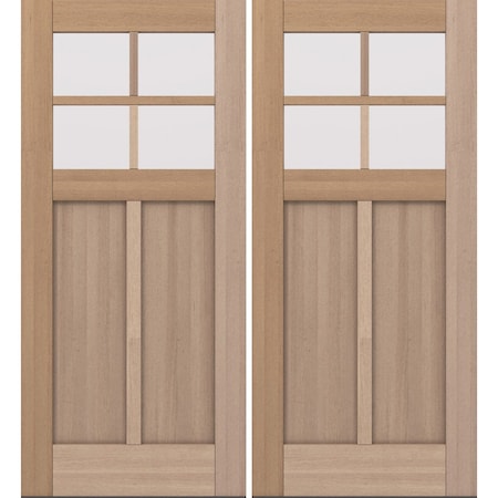 Doornmore CRF-P2G4, 74.5" x 82" ( 2x36" Door) Right Hand, Mahogany SDL 4 Lite Exterior Door CRF-P2G4-SW-3680_2_RI