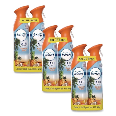 Febreze AIR, Hawaiian Aloha, 8.1 oz Aerosol Spray, 6PK 80816818