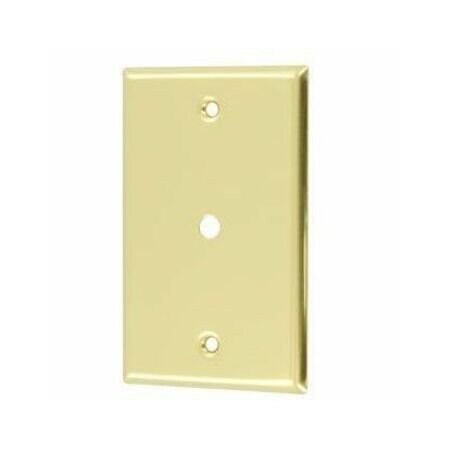 Leviton Telephone/Cable Wallplate, Standard Size, Gang 1, Brass 81013