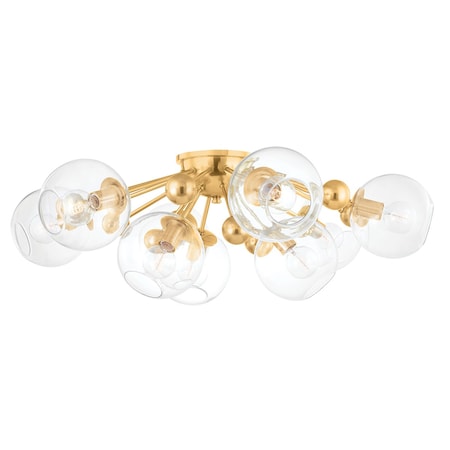 Hudson Valley Lighting Abbott 9 Light Semi Flush 41.75 In. Aged Brass 8042-AGB