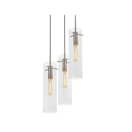 Afx Vista 3-Light Round Pendant, 60W, Satin Nickel VSAP05MBSNRND3