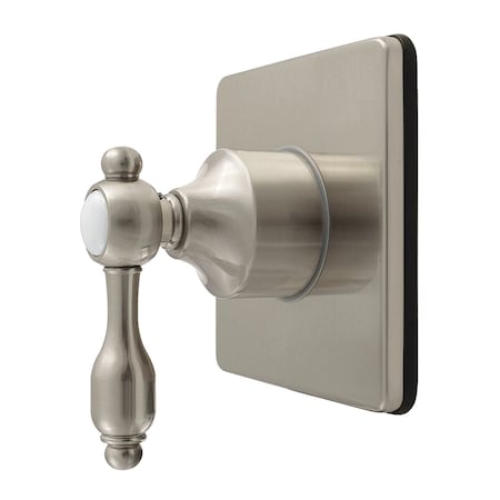 Kingston Brass Single-Handle Six-Way Diverter Valve with Square Trim Kit, Brushed Nickel KS4048TAL