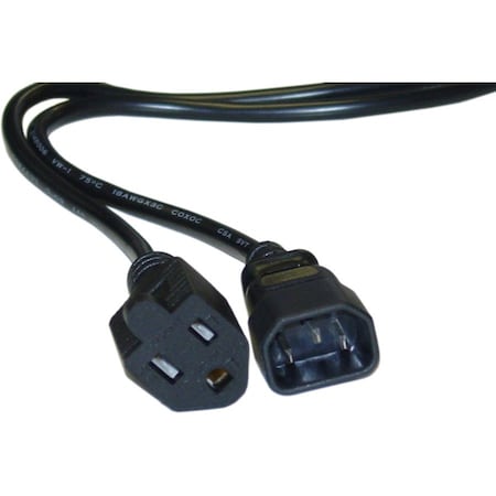 Cable Wholesale Power Cord Adapter, Plug Converter, 5-15R, C14, 3 ft., Black 10W1-05203