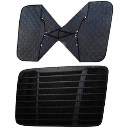 Replacement For Peterbilt 357 Year 2006 Black Winter Front Bug Screen Combo