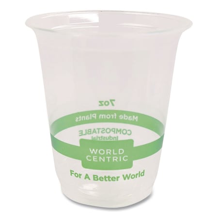 World Centric PLA Clear Cold Cups, 7 oz, Plastic, Clear, 2000PK CP-CS-7