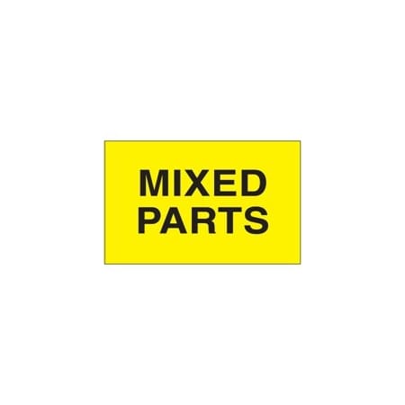 Bubblefast 3 x 5'' - ''Mixed Parts'' Fluorescent Yellow Labels BFDL2521