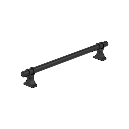 Amerock Davenport 7-9/16 inch 192mm Center-to-Center Matte Black Cabinet Pull BP36618MB