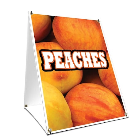Signmission Peaches, 24 Inch x 18 Inch A-frame Yard Sign, Plastic Sign SBC-1824-Peaches