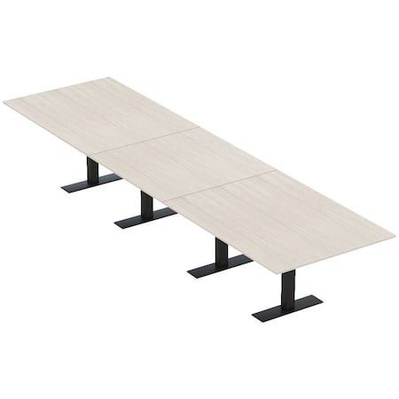 Skutchi Designs 16ft Rectangular Conference Table With Power | Harmony Series | 16 Person Meeting Room Table HAR-REC-48x192-T.BK-K458-NA