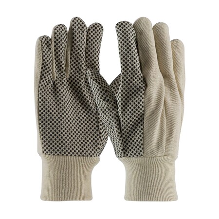 Pip Economy Grade CottonPolyester Canvas Glove w/PVC Dotted Grip on Palm, Thumb and Index Finger, 1, 12PK 91-910PDI
