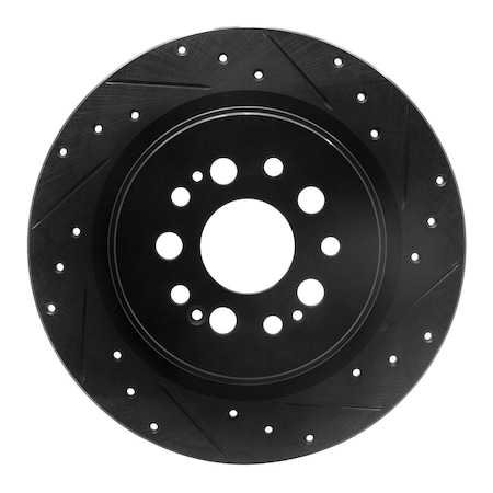 Premium Black Drilled & Slotted Brake Rotor, Disc Brake Rotor,