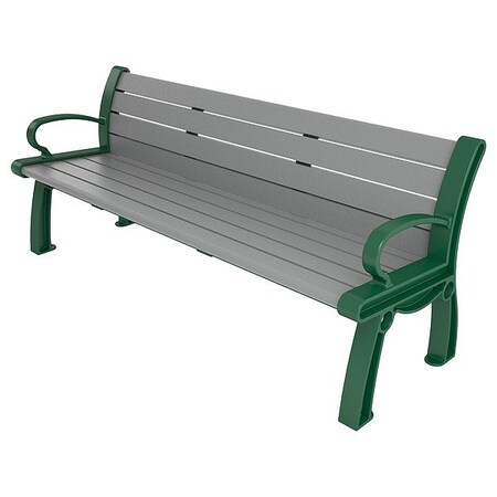 Ultrasite Heritage Outdoor Bench, 72 in L, Gray PB 6GRAGFHER