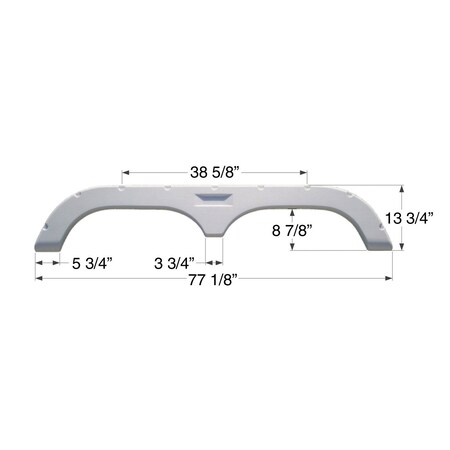 Icon Tandem Axle Fender Skirt FS720 for Fleetwood - Polar White 01474