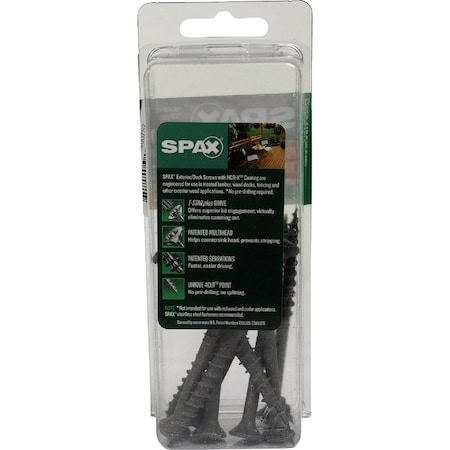 Spax No.14x3'' T30 Plus Flat Head HCR-X, Exterior Rated Deck Screw, 10 Ct. 4191670600752