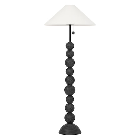 Troy Lighting Loft & Thought X Miela 2 Light Floor Lamp 26 In. Forged Iron/Ceramic Black Motif PFL1564-FOR/CBF