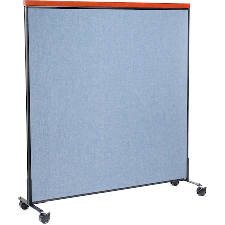 Global Industrial Interion Mobile Deluxe Office Partition Panel, 60-1/4"W x 64-1/2"H, Blue 694974MBL
