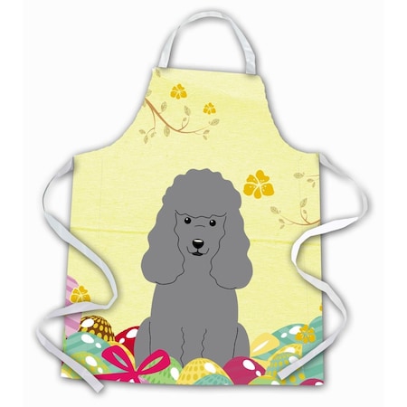 Carolines Treasures Easter Eggs Poodle Silver Apron BB6068APRON