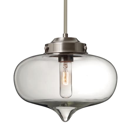 Besa Lighting Mira Cord Pendant, Clear, Satin Nickel Finish, 1x60W Incandescent 1TT-MIRACL-SN