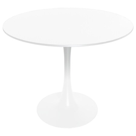 Leisuremod Round 32 in W, 29 in L, MDF/Iron, White BTW-31W