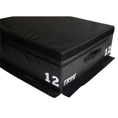 Troy Barbell 12 in. Padded Plyo Box, Black T-PLYO-12