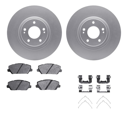 Dynamic Friction Co DFC GEOSPEC Coated Rotors with 5000 Brake Pads - Ceramic and Hardware 4512-21076