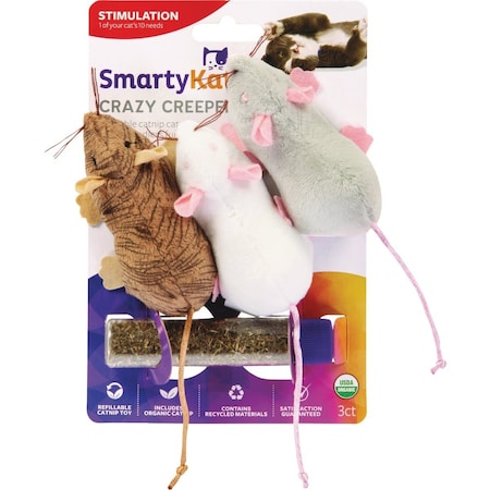 Smartykat Crazy Creepers Refillable Catnip Filled Cat Toy, 3PK 32219-99997-024