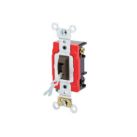 Leviton Locking Toggle Switch, 20 Amp, 120/277 Volt, Brown 1223-2L