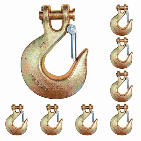 Tie 4 Safe G70 1/2'' Clevis Slip Hooks Tow Chain Hook Flatbed Truck Trailer Tie Down, 8PK FH407-12-8