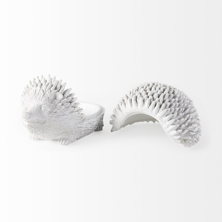 Homeroots White Resin Hedgehog Storage Box 392576