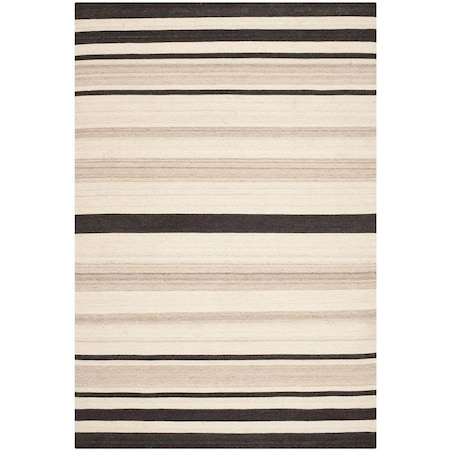 Safavieh Dhurries Hand Woven Flat Weave Rectangle Area RugNatural & Grey 3 x 5 ft. DHU629A-3