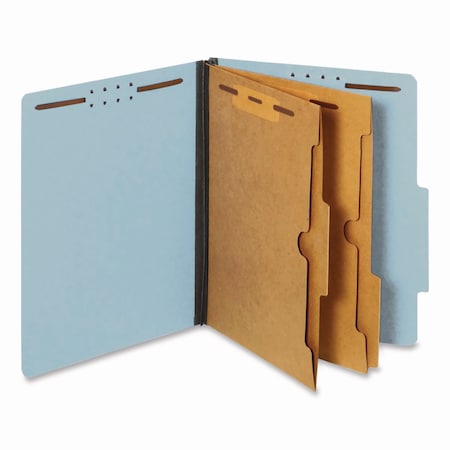 Pendaflex Pressboard Folders, 2/5 Tab, Exp 2.5", 2 Full-Pocket Dividers, 6 Fasteners, Letter, Light Blue, 10PK 24081P